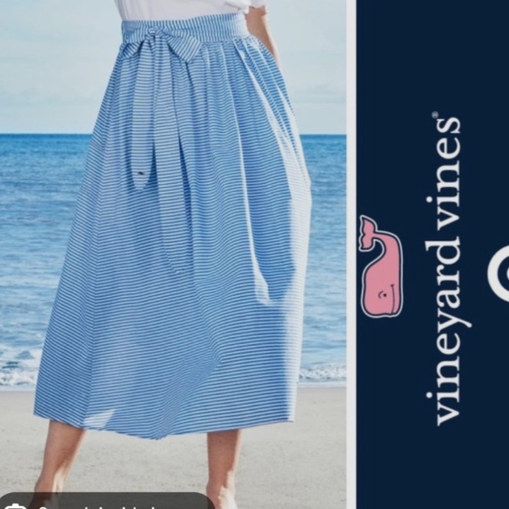 Vineyard Vines x Target Limited Women’s Belted Circle Skirt Beachy Stripe XS D48